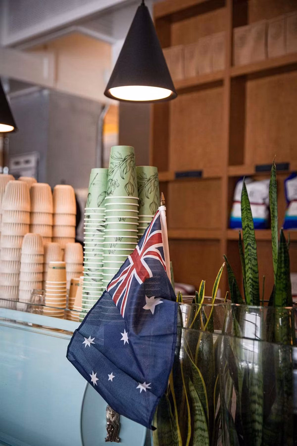 The Aussie Flag flying at Chapel Street Cafe and Restaurant