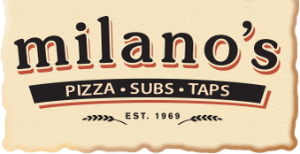 Milanos Pizza Subs and Taps logo