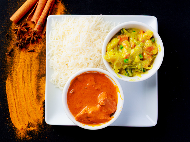 KM3. Butter Chicken/Veggie side/Rice