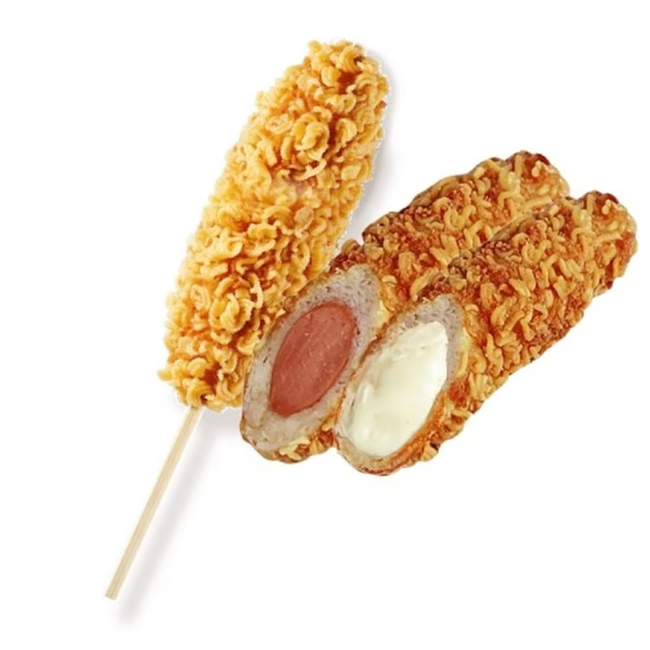Crispy Ramen Half & Half Rice Hotdog