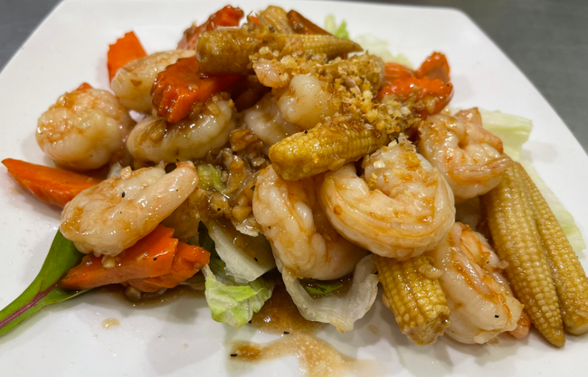 Garlic Pepper Prawns