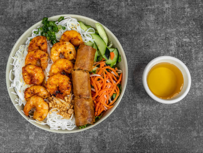 *Grilled Shrimp+ Egg Roll*