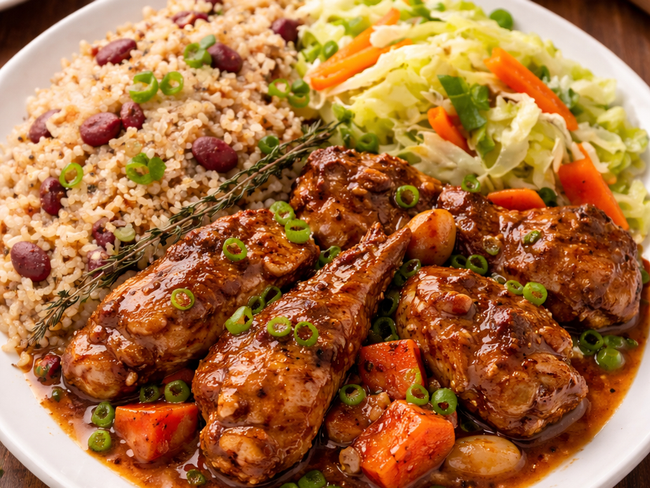 Brown Stew Chicken Plate