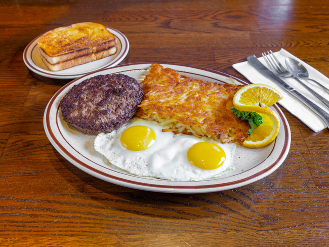 6. Hamburger Patty & Eggs