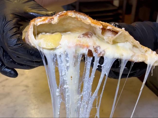 Tortellini Bacon Alfredo Calzone