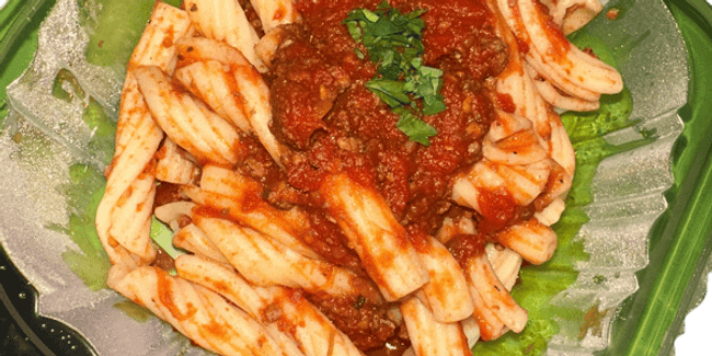 side of pasta with bolognese