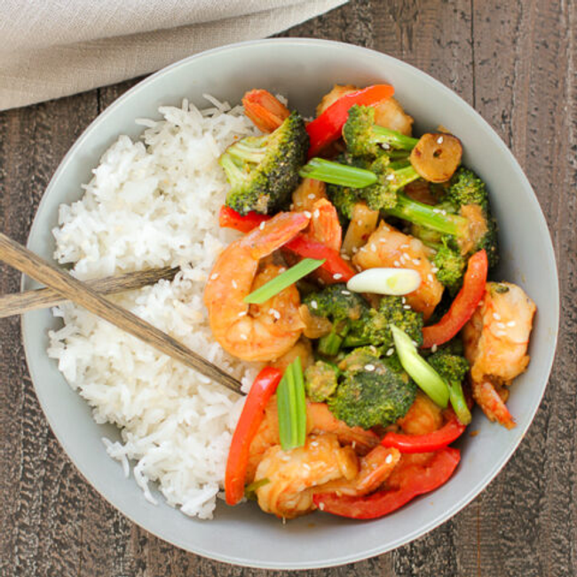 46. Shrimp Stir-fry with Vegetable - Tôm xào rau củ