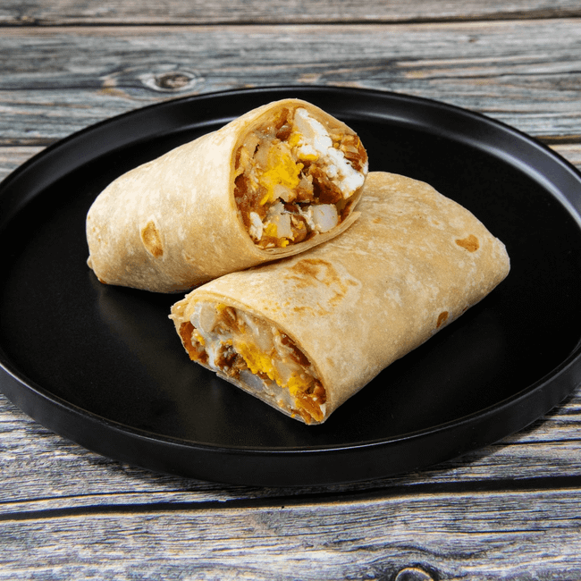 Bacon Breakfast Burrito - Eggs, Cheese, Potato