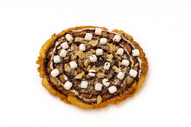 🔥S'mores Campfire Funnel Cake Pizza