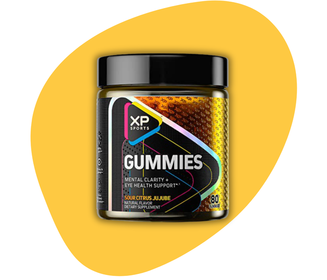 XP Sports Gummies | Mental Clarity + Stress Tolerance + Eye Health Support  Biohackers - Sour Citrus Jujube (80 ct)