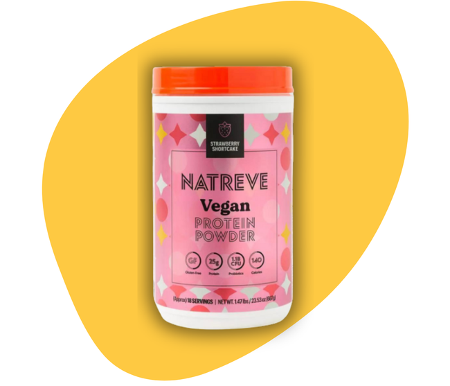 Natreve VEGAN Protein Powder - Strawberry Shortcake (23.5oz)