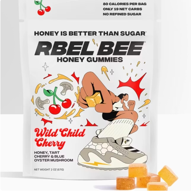 Rbel Bee Honey Gummies, Wild Child Cherry
