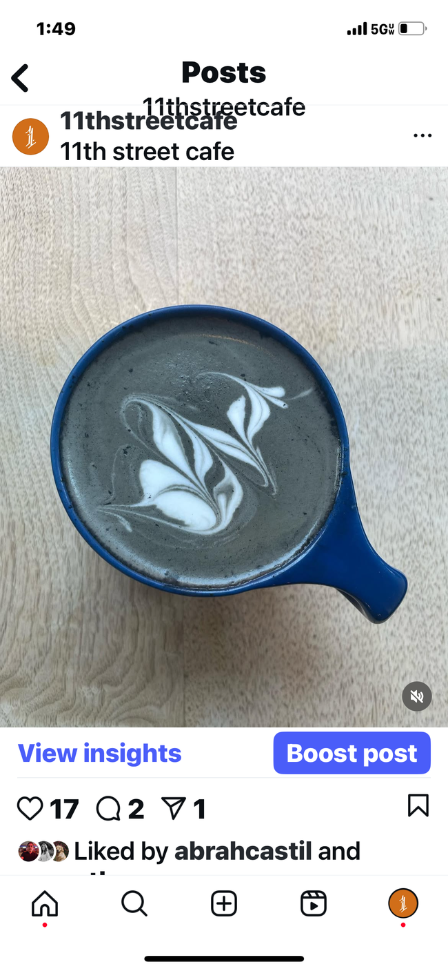 Coconut Activated Charcoal latte