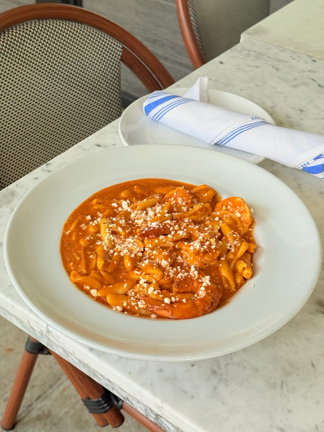Shrimp Saganaki Pasta