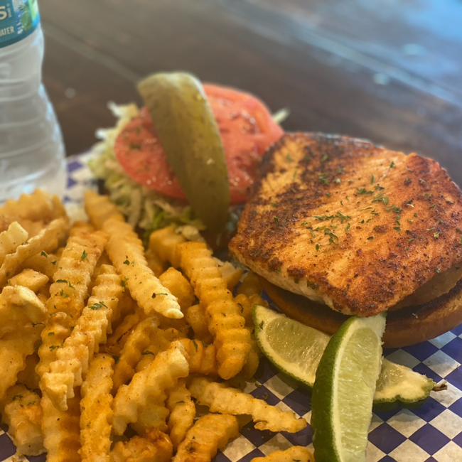 Big Azz Salmon Burger & Fries