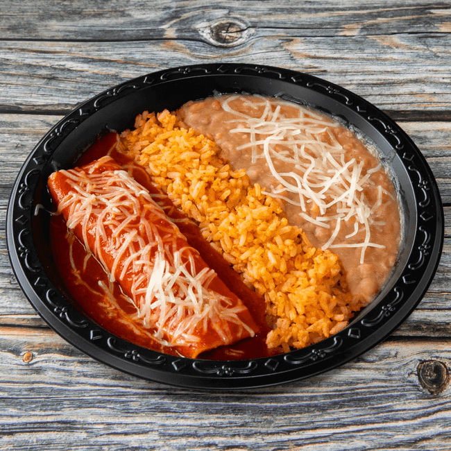 Kids Cheese Enchilada with Rice & Beans