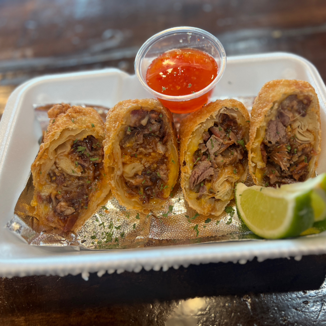 2 steak & cheese egg rolls
