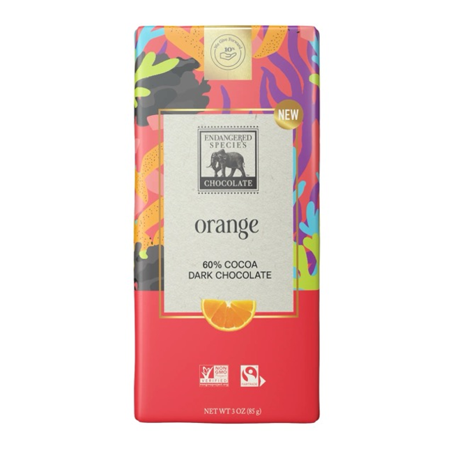 Chocolate Bar, Orange + 60% Dark Chocolate, 3oz