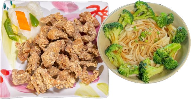 5-spice Popcorn Chicken Combo (rice or noodles) | 鹽酥雞組合 (飯或麵）