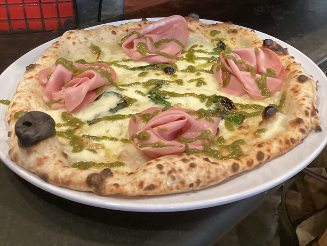 Mortadella & Pesto Pizza