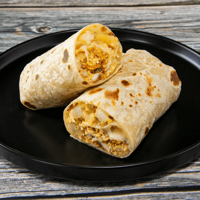 Eggs, Cheese, & Potato Breakfast Burrito