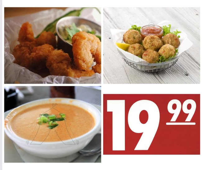 Shrimp, Crab Bites & Crab Bisque Combo