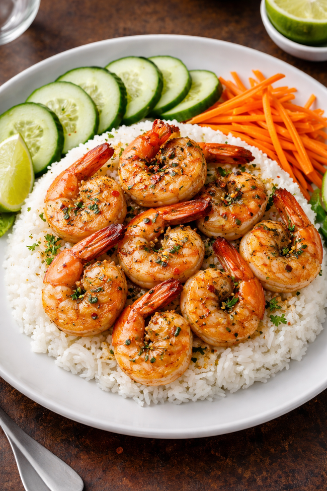 35. Grilled Shrimp Rice Dish - Cơm tôm nướng