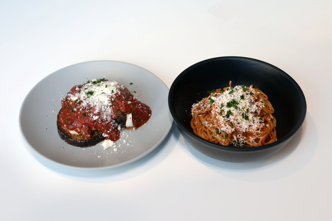 EGGPLANT PARM and SPAGHETTI