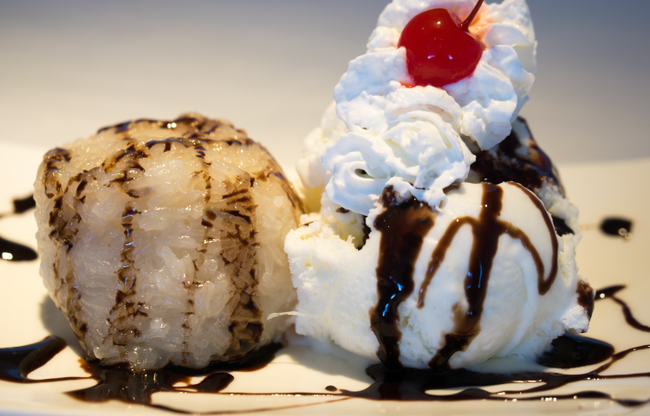 Sticky Rice w/ Coconut Ice Cream