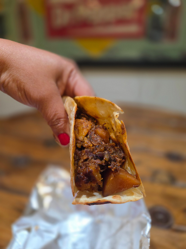 Brisket Hash Breakfast Taco