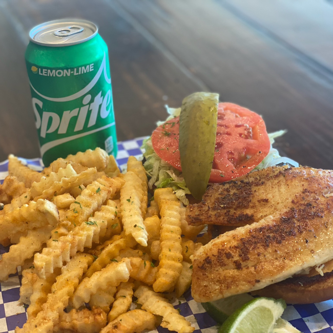 Big Azz Tilapia Filet Burger & Fries