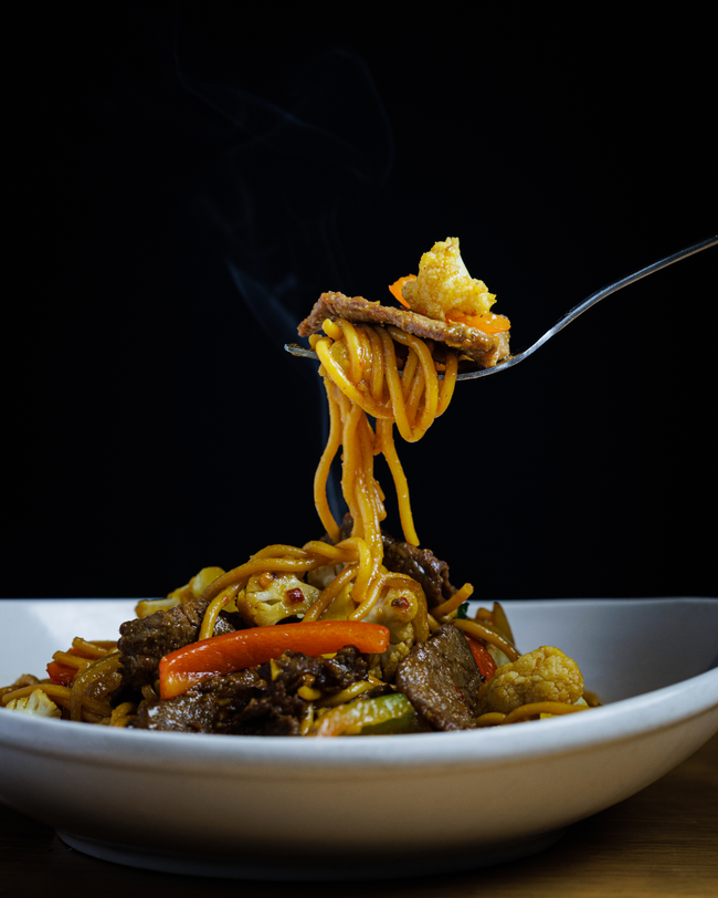 Garlic Noodles with Beef