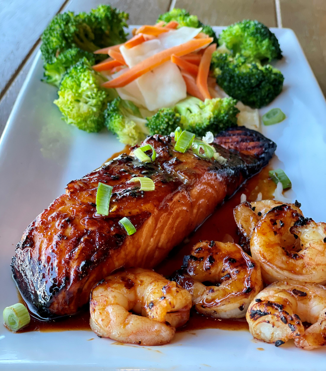 Sweet and Spicy Chili Salmon and Shrimp
