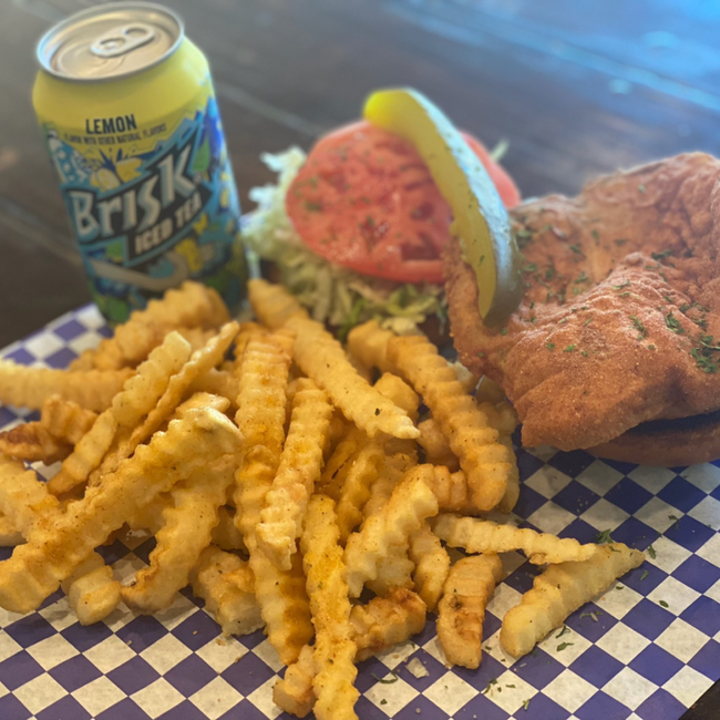 Big Azz Fried Catfish Filet Burger & Fries