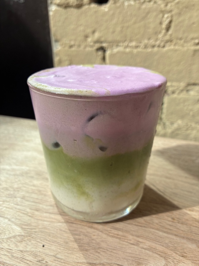 ICED COCONUT MATCHA LATTE w/ UBE CLOUD