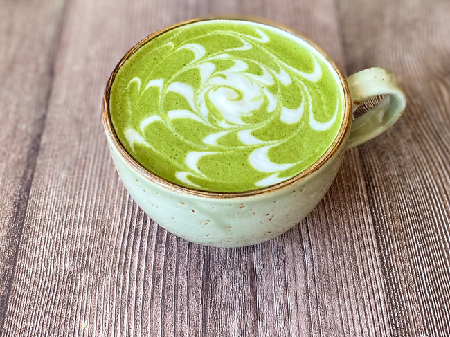 Cinnamon Plum Matcha Latte