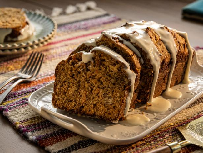 Glazed Carrot Cake with walnuts