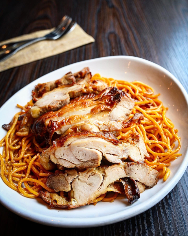 Jidori Chicken with Garlic Noodles