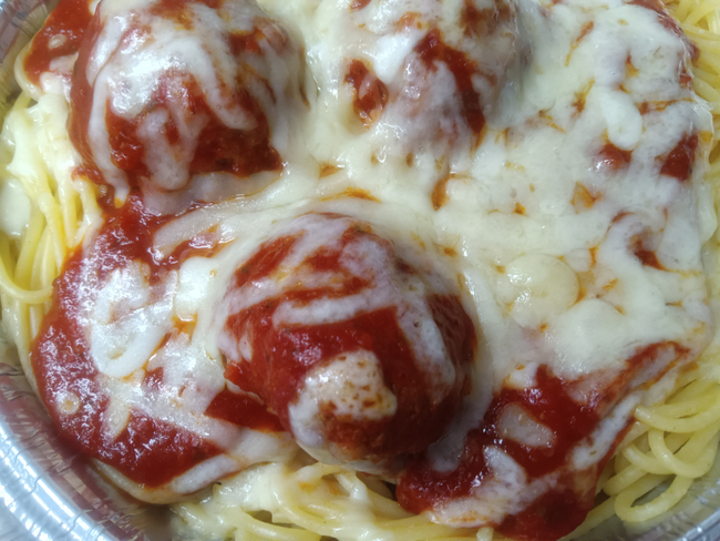 Spaghetti & Meatballs Parmigiana