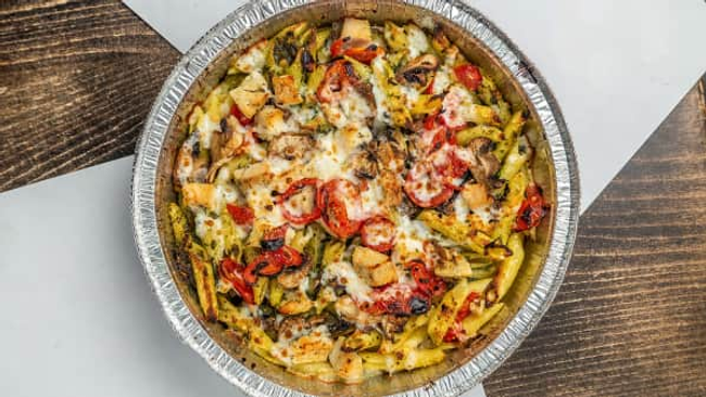 Chicken Pesto Mushroom Pasta