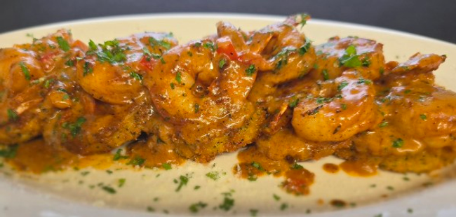 Blackened Shrimp & Eggplant