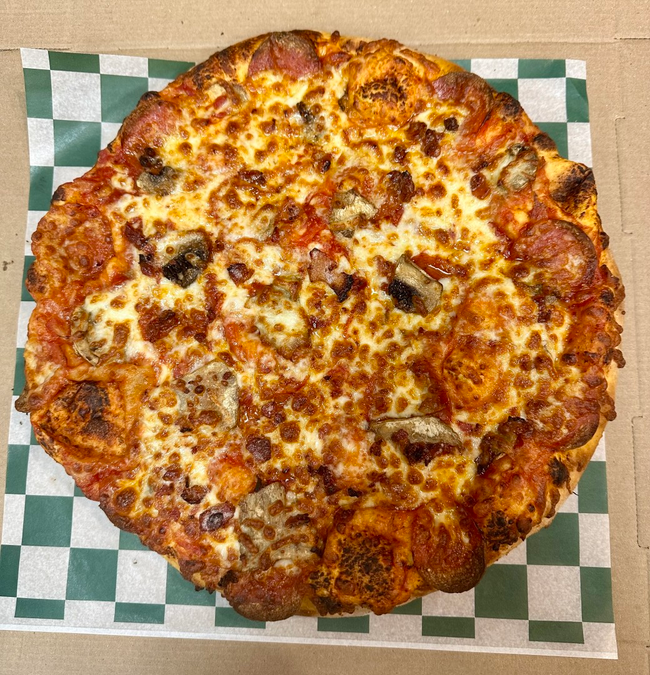 12.99 Med 3 Topping Pizza