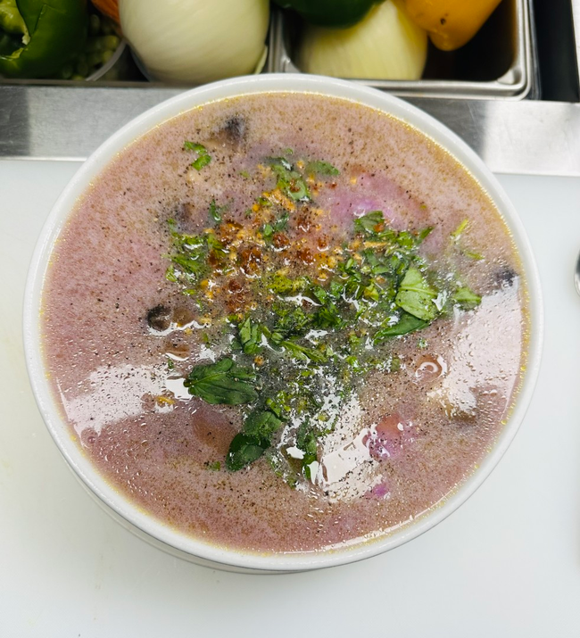 F5. Canh Khoai Mo Tom Kho/ Purple Yam Soup