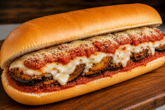 Eggplant Parmigiana Sandwich