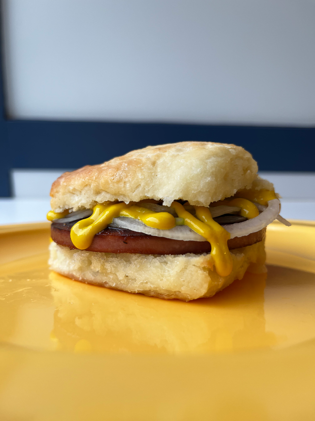 Fried Bologna Biscuit