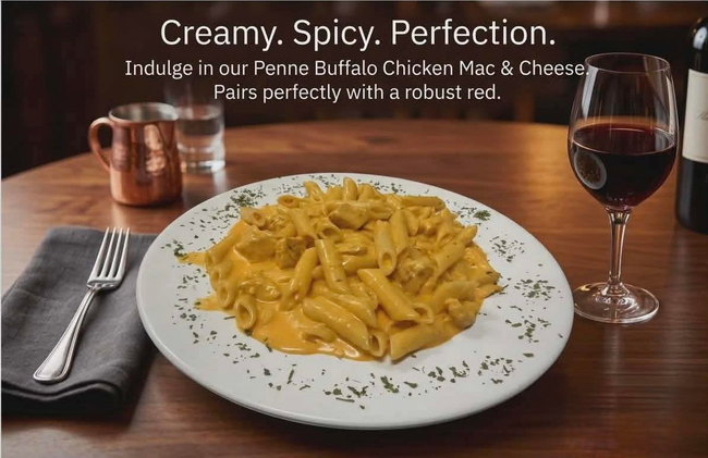 Penne Buffalo chicken Mac and cheese