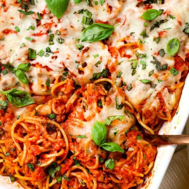 Baked Spaghetti with Tomato Sauce