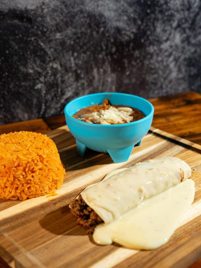 Kids Beef burrito with rice and beans