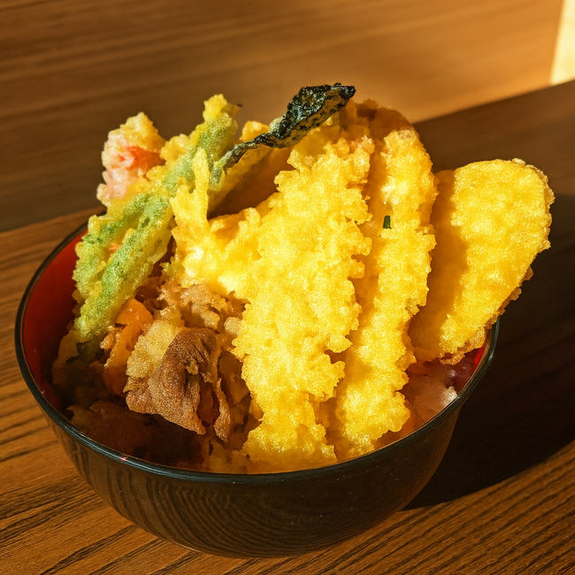 Gyu Ten Don (Beef & Tempura Rice Bowl)