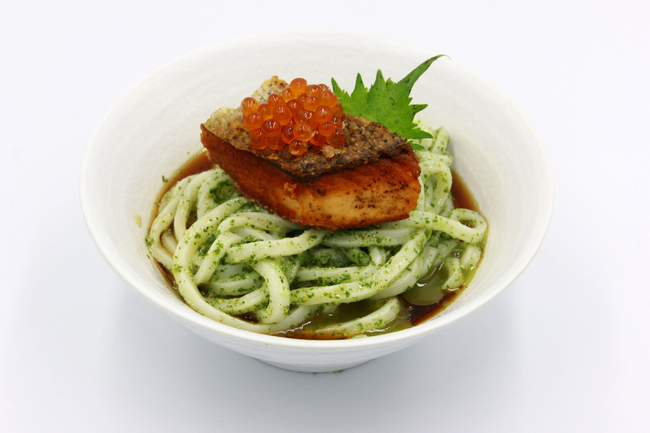 Salmon Basil Pesto Udon